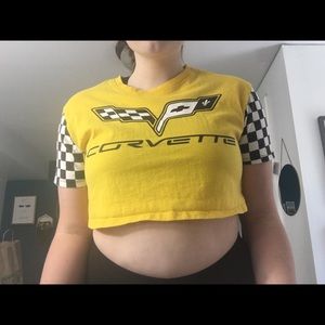 A yellow crop top